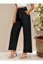 Women's high-waisted, elasticated waist, drawstring, wide-leg trousers with ruched detail - 2