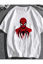 Spider Printed Oversize Unisex White T-Shirt