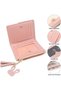 Women's small faux leather zipper wallet pink stylish gift. - 5