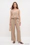 Thin Strap Blouse Trouser Set 8661A Mink - 2