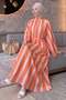 Striped Dress Y0165 - Coral - 2