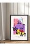 Linear Colorful Portrait One Piece Wooden Framed Painting - 3