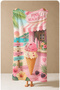 Retro Pink Ice Cream Shop Tropical Patterned 70X150 Beach Towel - Digital Printed Bath Towel - 2