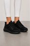 Otis Women's Stripe Detailed Sports Shoes Lightweight and Comfortable Casual Sneaker - Black