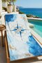 Vintage Compass and Watercolor Nautical Map Pattern 70X150 Beach Towel - Cotton Bath Towel - 4