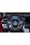 Microfiber Leather Car Medium Steering Wheel Cover (14.5''-15'',Black Dark Blue) - 3