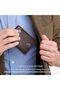 محفظة رجالية نحيفة من الجلد مع تقنية RFID ونافذتين للبطاقات مع صندوق هدايا - 7