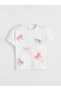 Ribbon Embroidered Girl's T-Shirt (S6) - 2