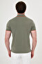 Straight Slim Fit Zippered Polo Collar Short Sleeve Men's T-Shirt Khaki - 36893.26Y - 4