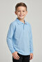 Children's Baby Blue 2-Piece Polo Collar Short Sleeve and Long Sleeve School T-Shirt - 3