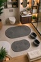 4 Piece Bath Mat Set Kit Non-Slip Washable Double Sided Bath Organizer 2 Baskets