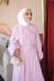 Pink Elastic Sleeve Blouse and Skirt Set - 5