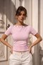 Women's Eyelet Detailed Boat Neck Blouse - 4