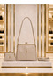 Women's Mink 4-Compartment Lined Scholarship Handbag and Shoulder Bag