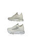 , Leather Anatomical Lace-Up Women's Sneaker with Glitter Stripes - 3