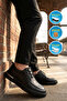 Black Genuine Leather Rubber Laced Comfortable Sole Men's Casual Shoes 272302 m - 2