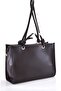 Women's & Flarli Brown Large Size Shoulder Bag Handbag Handbag Silver & Accessory Detailed Soft Faux Leather - 6