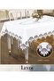 Gardenya Linen Lady Model Cream 160X220 cm Elegant Dining Tablecloth Dowry Table Decoration - 2