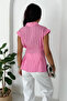 Women's Pleated Sleeveless Shirt Blouse - 7