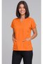 Women's V-Neck Bat Sleeve Biscuit, Mildew Green, Purple, Orange Belinda Fabric Scrubs Single Top - 2