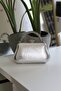 Women's Silver Case and Stone Handle Chain Evening Dress Bag