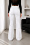Holly Women's White High Waist Lycra Spanish Flare Jeans - 3