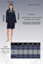 Athena kimono women's mini bathrobe - navy blue - ribbed 100% cotton - 3