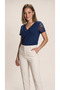Women's Short Sleeve V-Neck Blouse, Pack of Lace Viscose - 4
