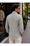 Men's Khaki White Striped Lycra 100% Cotton Regular Fit Sports Shirt Long Sleeve Casual Shirt - 3