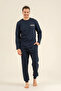 Father Son Navy Blue Pajama Set - Ho Ho Ho - 5