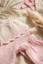Baby Girl Pink Muslin 2-Piece Set - Lace Detailed Wide Collar Embroidered Blouse and Pants Combination 9-24 - 5