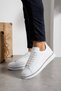 Aeron Men's White Lace-Up Shiny Stripe Detailed Lightweight Orthopedic Eva Sole Casual Sneaker Sports Shoes - 3