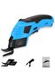 Electric scissors cordless blue for fabric/leather/cardboard.