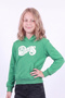 Girl's Printed Kangaroo Pocket Long Sleeve Hooded Sweatshirt - 3