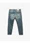 Cotton Regular Waist Pocketed Straight Leg Denim Trousers - Tapered Jeans - 6