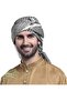كوفية تقليدية بنقشة مربعات سوداء وبيضاء، وشاح رأس صحراوي منسوج ومسامي مع أربطة مطاطية - 5