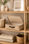 Jute Storage Box m Size 48 X 30 X 18 cm with Lid |   Cloth Closet Organizer - 2