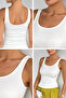 White Women's Thick Strap Lycra Blouse Undershirt - 5