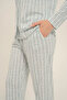 Green Striped Buttoned Cotton Modal Women's Pajama Set - 5