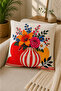 Digital Printed Decorative Throw Pillow Cover 43X43 cm – Modern Patterned Linen Texture