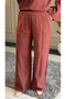 6488 - Stylish Comfortable Russian Linen Cotton Soft Fabric Women's Top and Bottom Set - 8