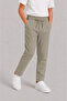Men's Beige Children's Casual Sweatpants |   Jogger Cut Comfortable Fit School Trousers with Side and Back Pockets