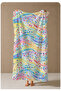 Colorful Bohemian Mandala Wave Patterned 70X150 Beach Towel - Digital Printed Fade-Resistant Bath Towel - 4