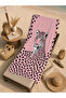 Pink Leopard Portrait and Spot Pattern 70X150 Beach Towel - Cotton Bath Towel - 5