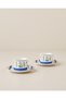 Lora Flora Porcelain 4 Piece Coffee Cup Set for 2 People 110 ml Colorful - 2