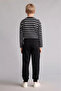 100% Cotton Barrel Fit College Printed Black Sweatpants for Boys H9605A826Au - 6