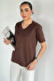 Coffee Women's V-Neck Basic T-Shirt - 2