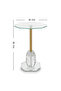 Geometric Design Side Table with Glass Top – Gold - 5