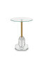 Geometric Design Side Table with Glass Top – Gold - 4