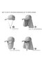 Fisherman hat with face shield neck cover UPF50+ detachable brim. - 3